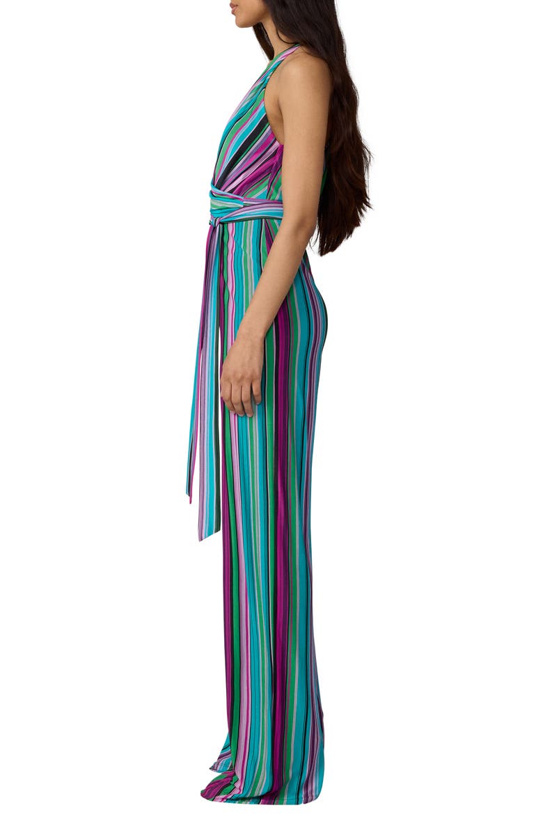 Diane von Furstenberg Daphne Stripe Racerback Jumpsuit, Alternate, color, Tropez Stripe Gossip Pink