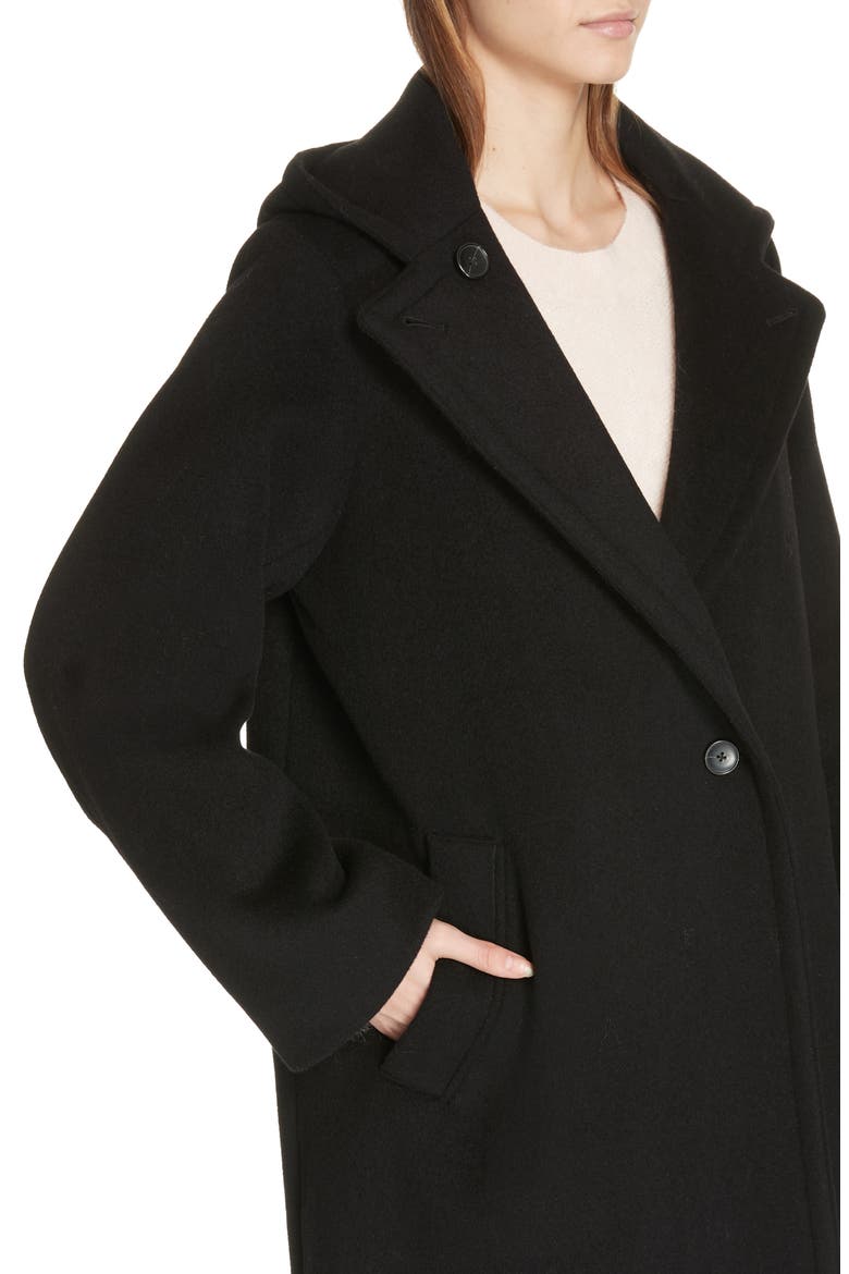 Hooded Coat, Alternate, color, BLACK