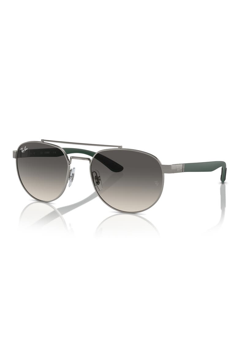 56mm Gradient Irregular Sunglasses, Alternate, color, GUNMETAL