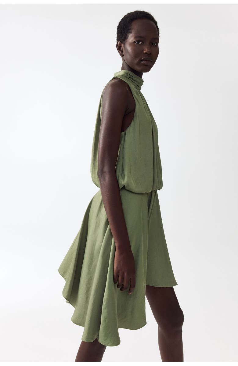 H&M Asymmetric-skirt Dress, Alternate, color, Green