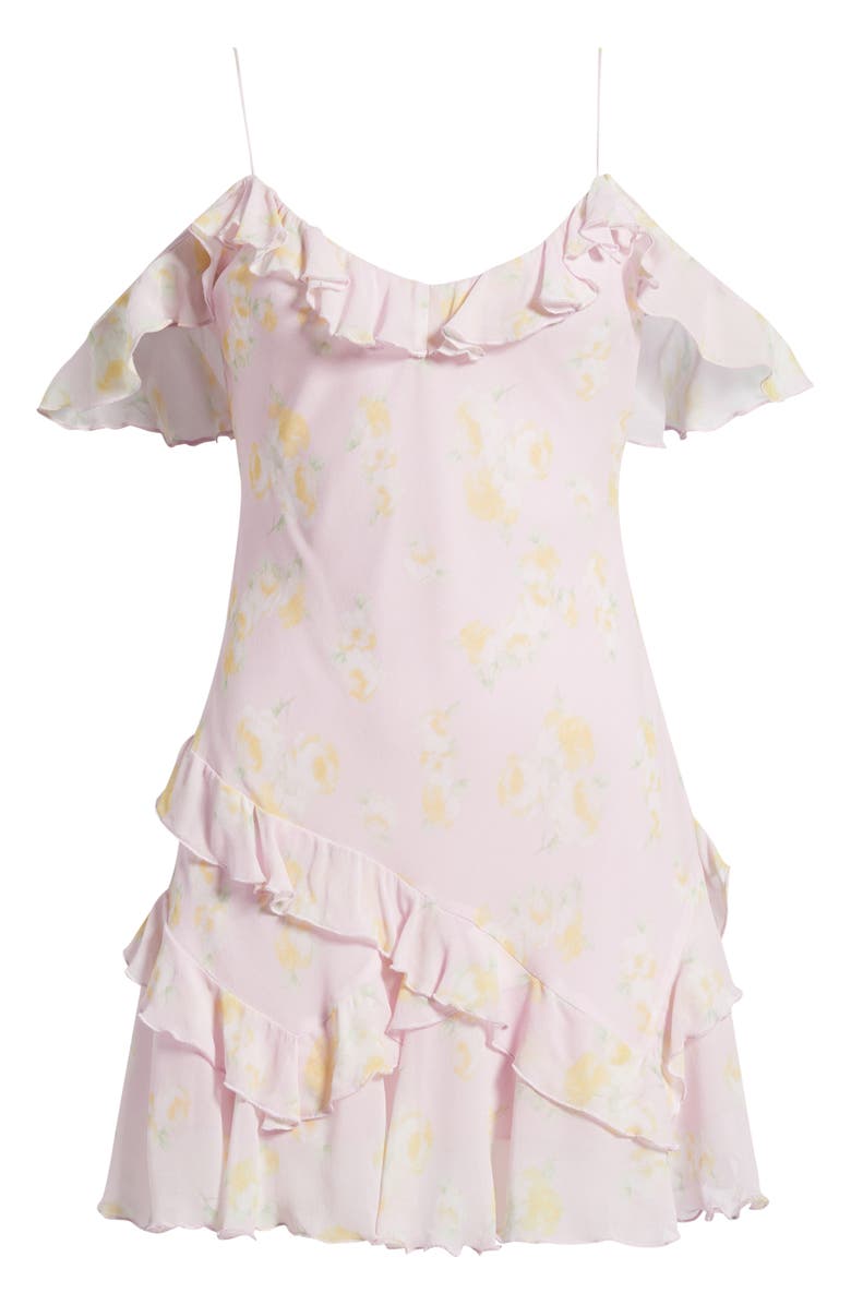 LoveShackFancy Timara Ruffle Minidress, Alternate, color, Wisteria Sun