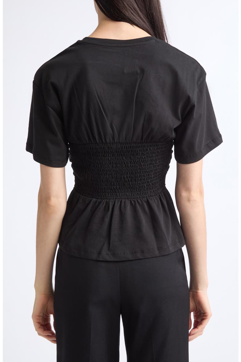 Mila Mixed Media Top, Alternate, color, NOIR