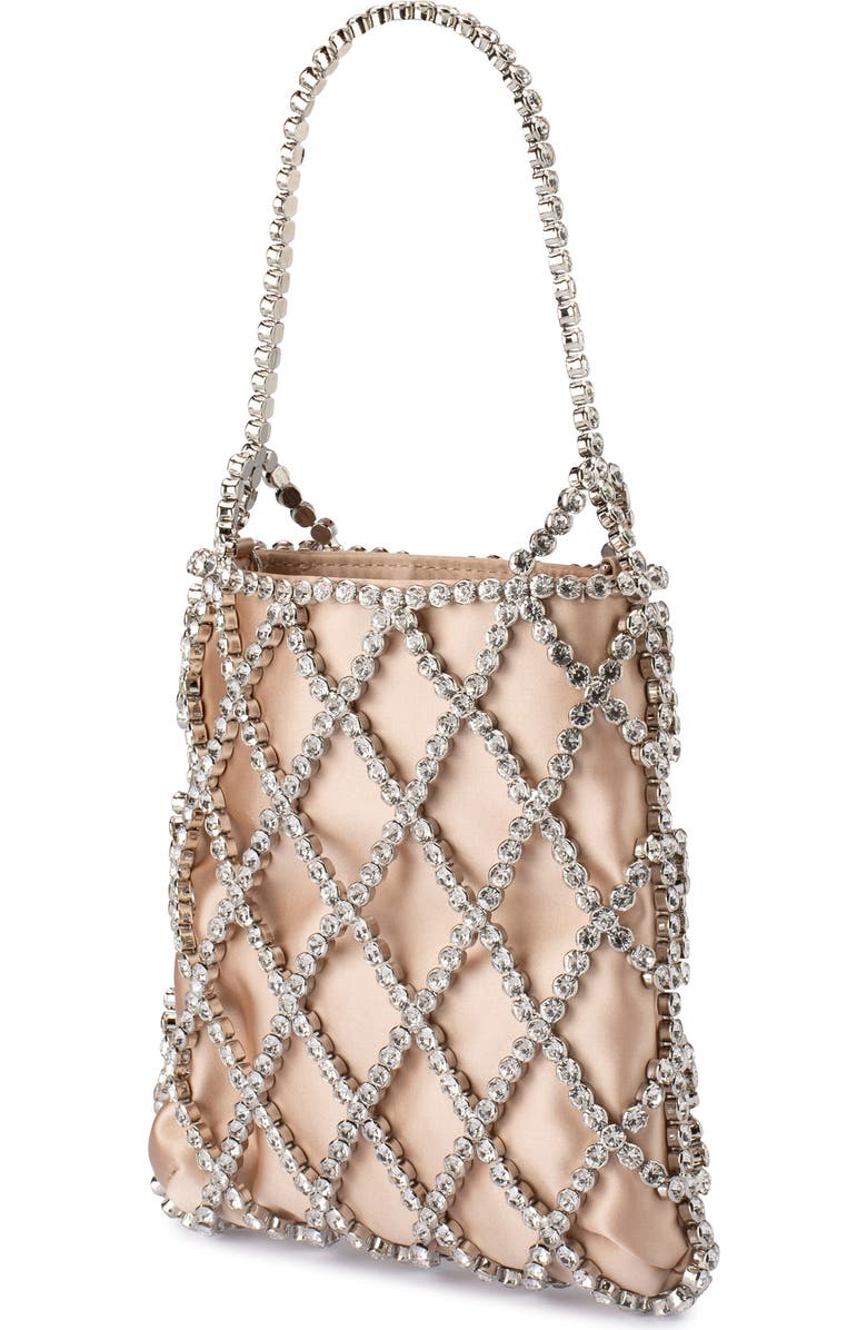 Olga Berg Kit Crystal Cage Top Handle Bag, Alternate, color, Natural