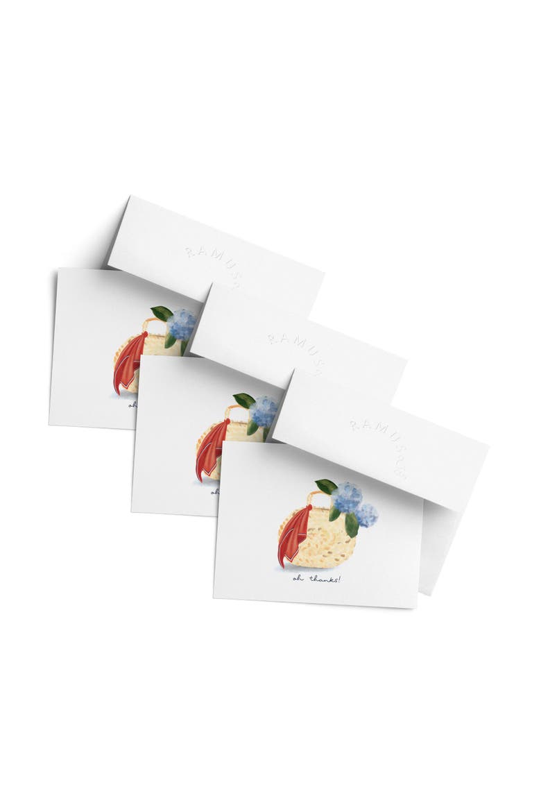 Thank You Greeting Card Pack (3ct) "Oh Thanks Hydrangea Basket", Main, color, Multi-Pack