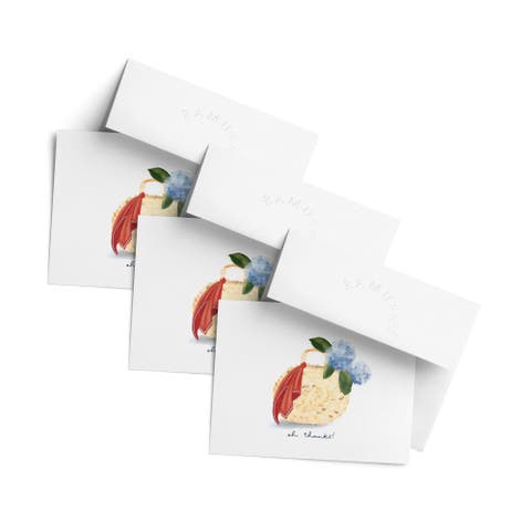 Thank You Greeting Card Pack (3ct) "Oh Thanks Hydrangea Basket"