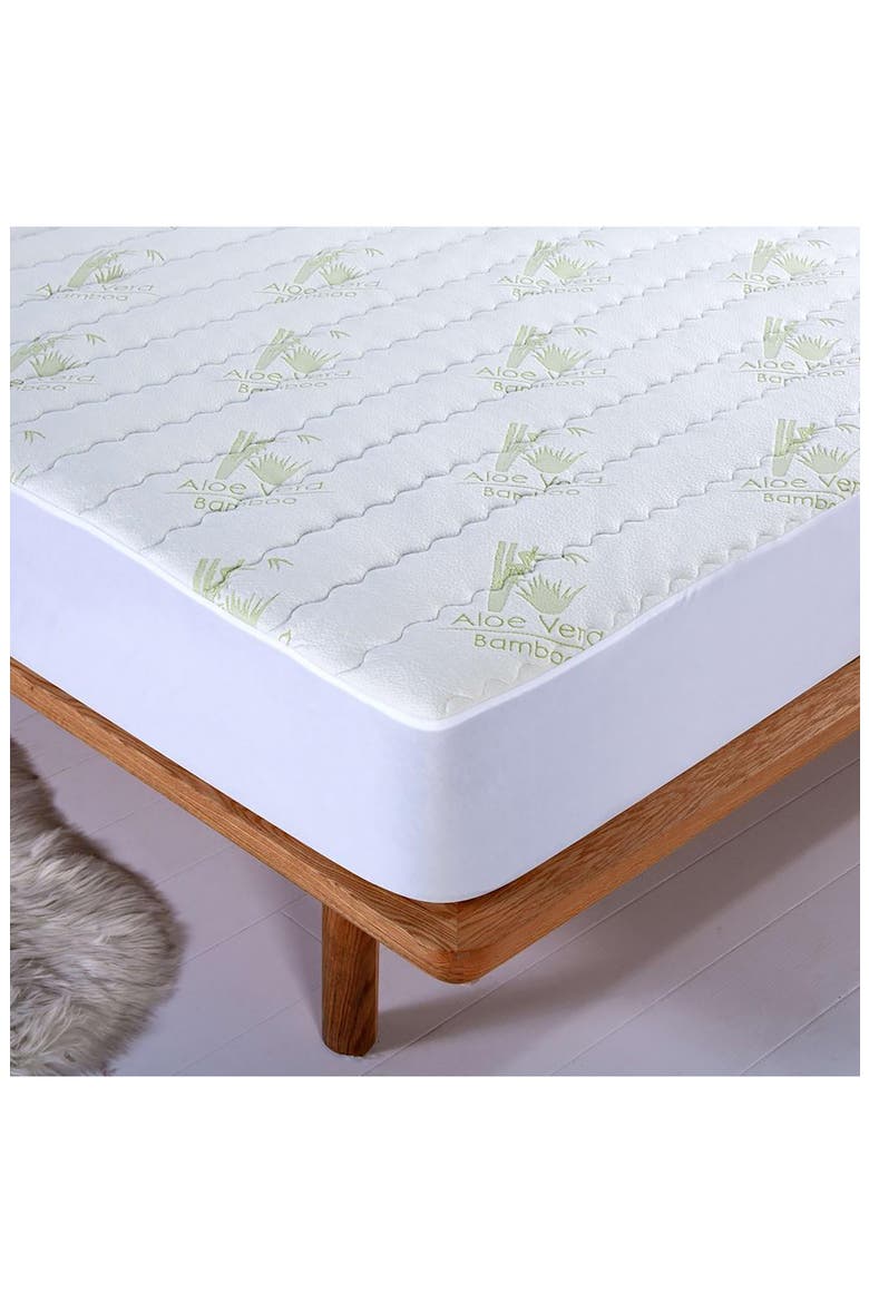 Aloe Vera Hypoallergenic Mattress Topper, Alternate, color, WHITE