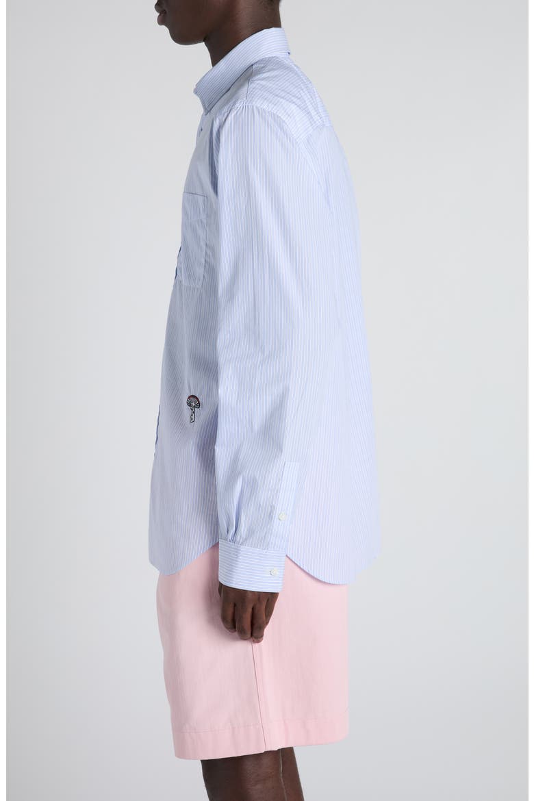 Stripe Cotton Poplin Button-Up Shirt, Alternate, color, 9006 WHITE/ BLUE