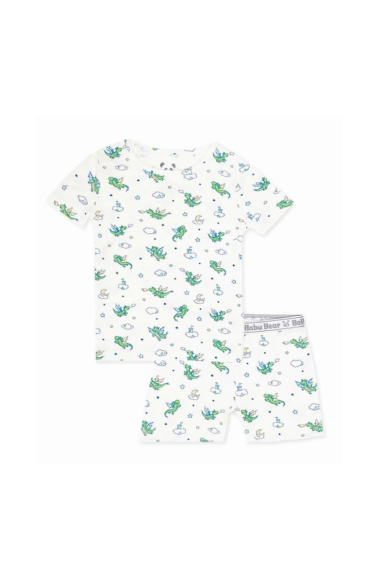 Bellabu Bear Dragon Kids 2-Piece Short Sleeve & Shorts Pajama Set, Main, color, 