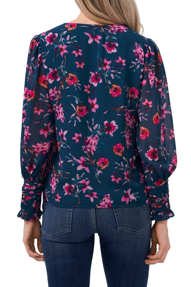 Floral Moments Long Sleeve Top, Alternate, color, VIVID TEAL