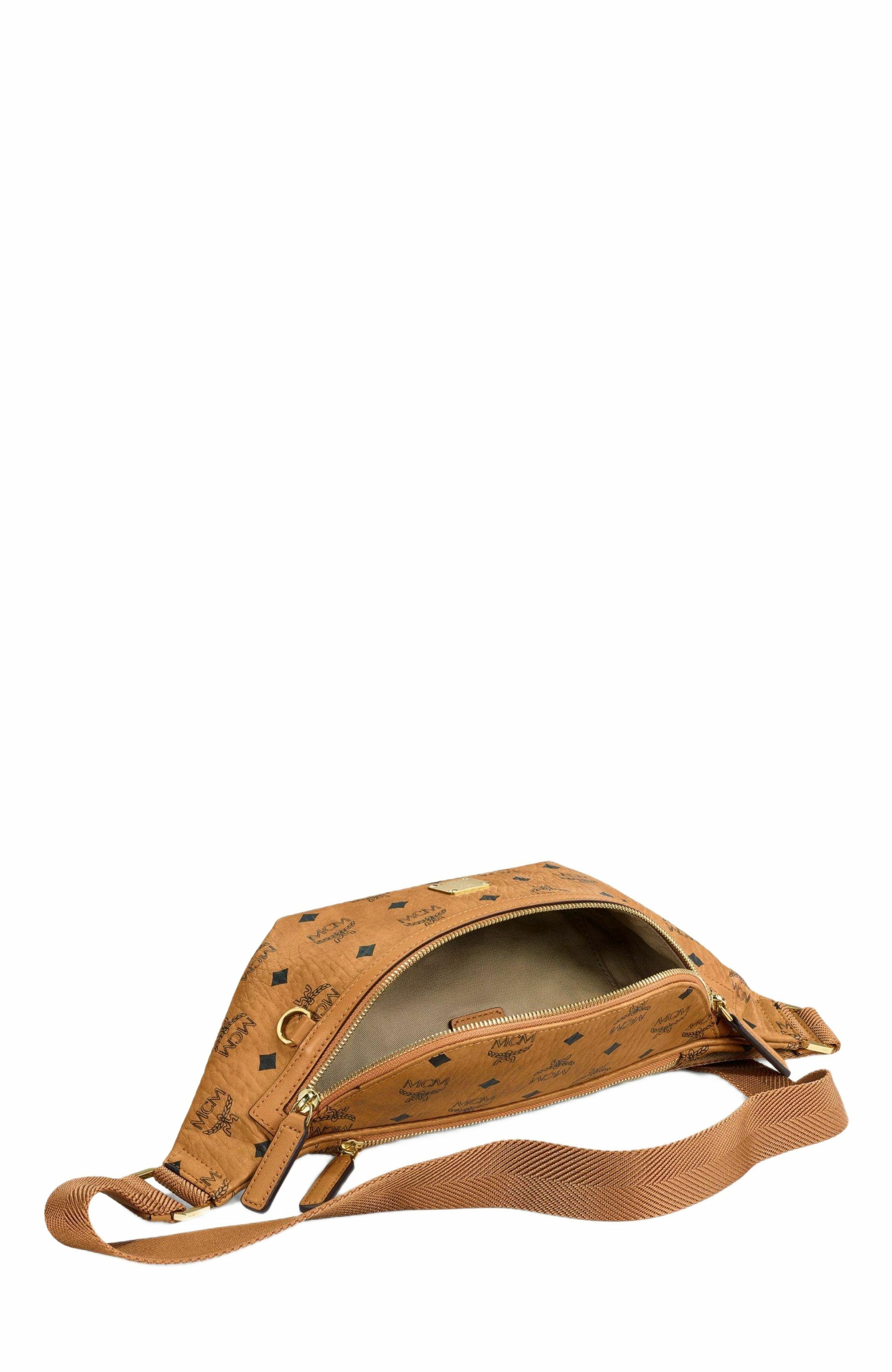 Medium Fursten Belt Bag in Visetos, Alternate, color, COGNAC