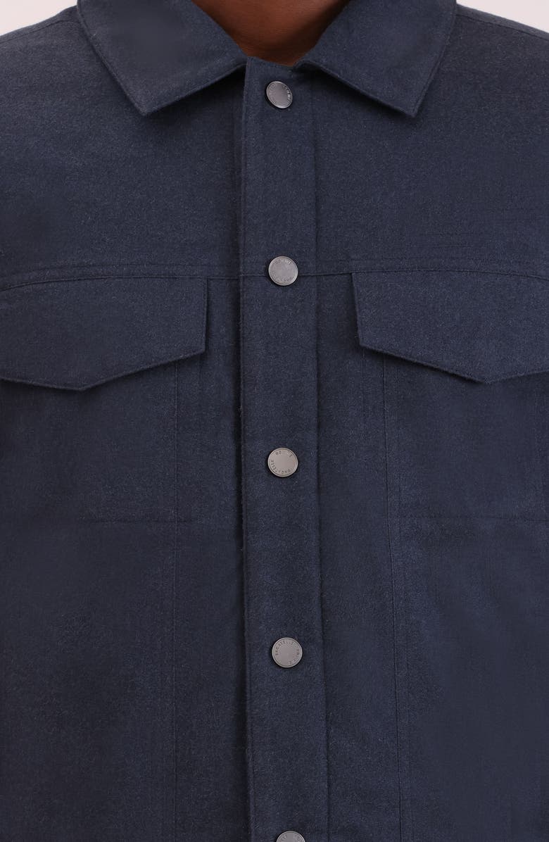 Bagatelle Flannel Snap-Up Trucker Jacket, Alternate, color, Navy