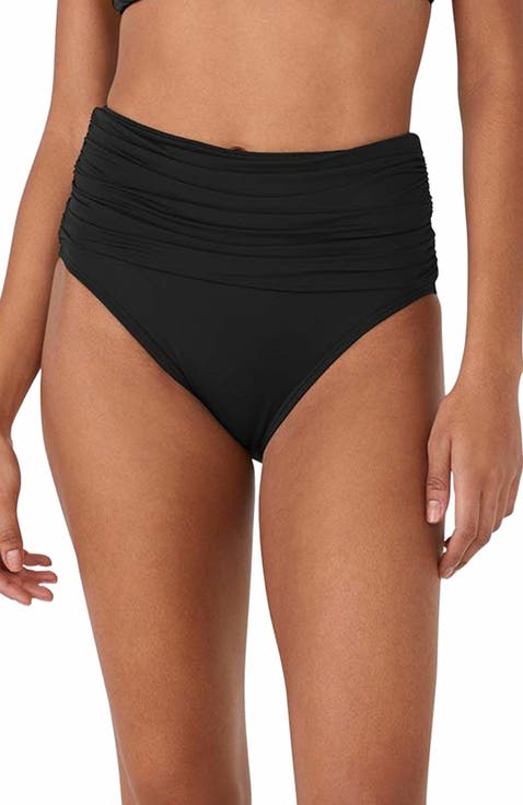 Shirred High Waist Bikini Bottom
