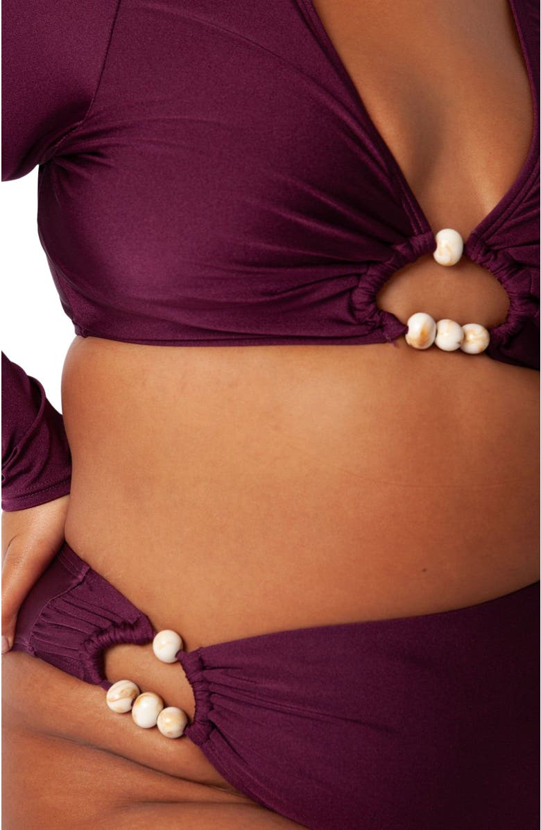 Villa Fresca Bria Bikini Swim Bottoms, Alternate, color, Eggplant