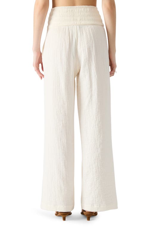 Steve Madden Pomeline Stretch Cotton Guaze Pants In White