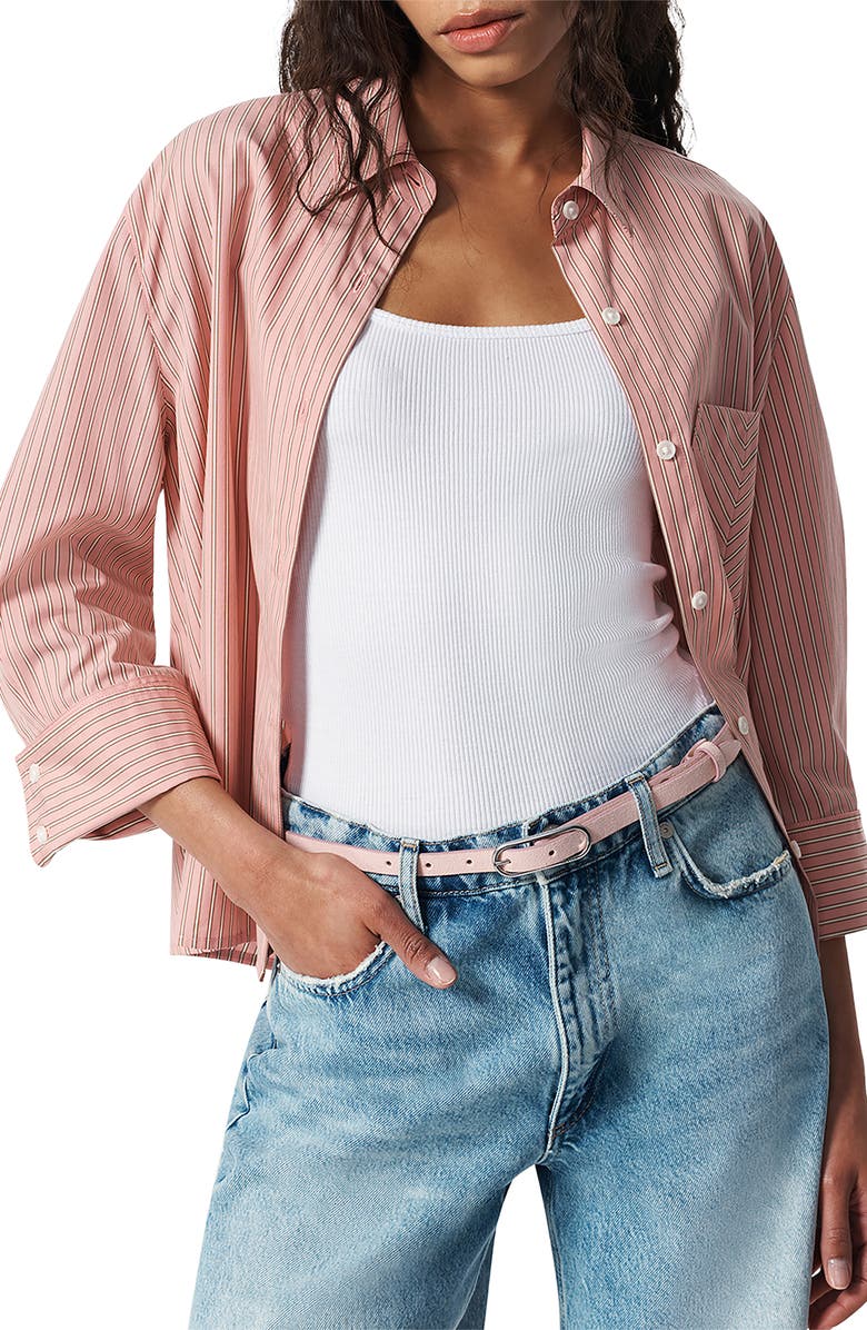 rag & bone Baby Rounded Rebound Leather Belt, Alternate, color, Pink