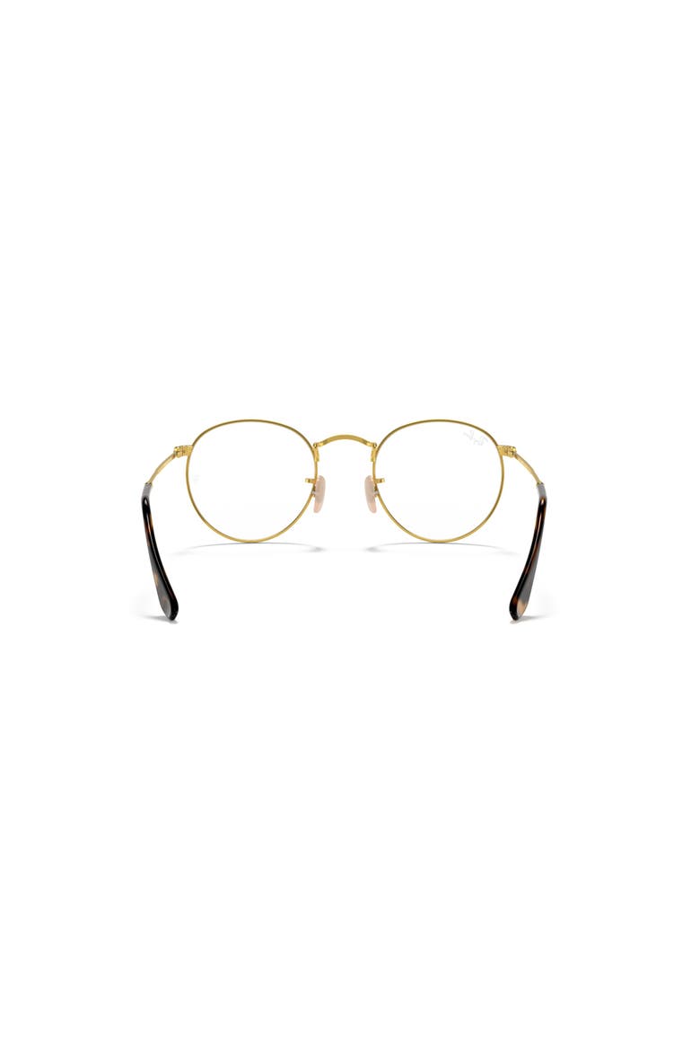 Ray-Bay 47mm Round Optical Glasses, Alternate, color, GOLD/ CLEAR