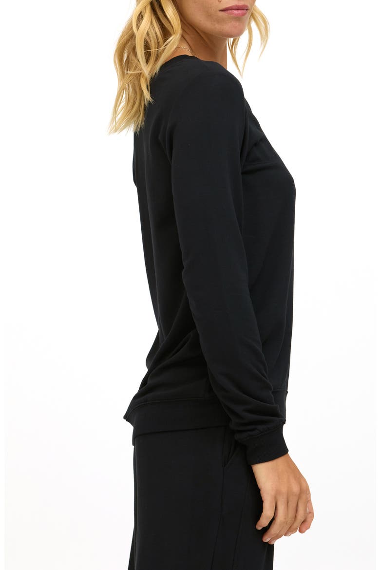 Edwina Fleece Sweatshirt, Alternate, color, BLACK