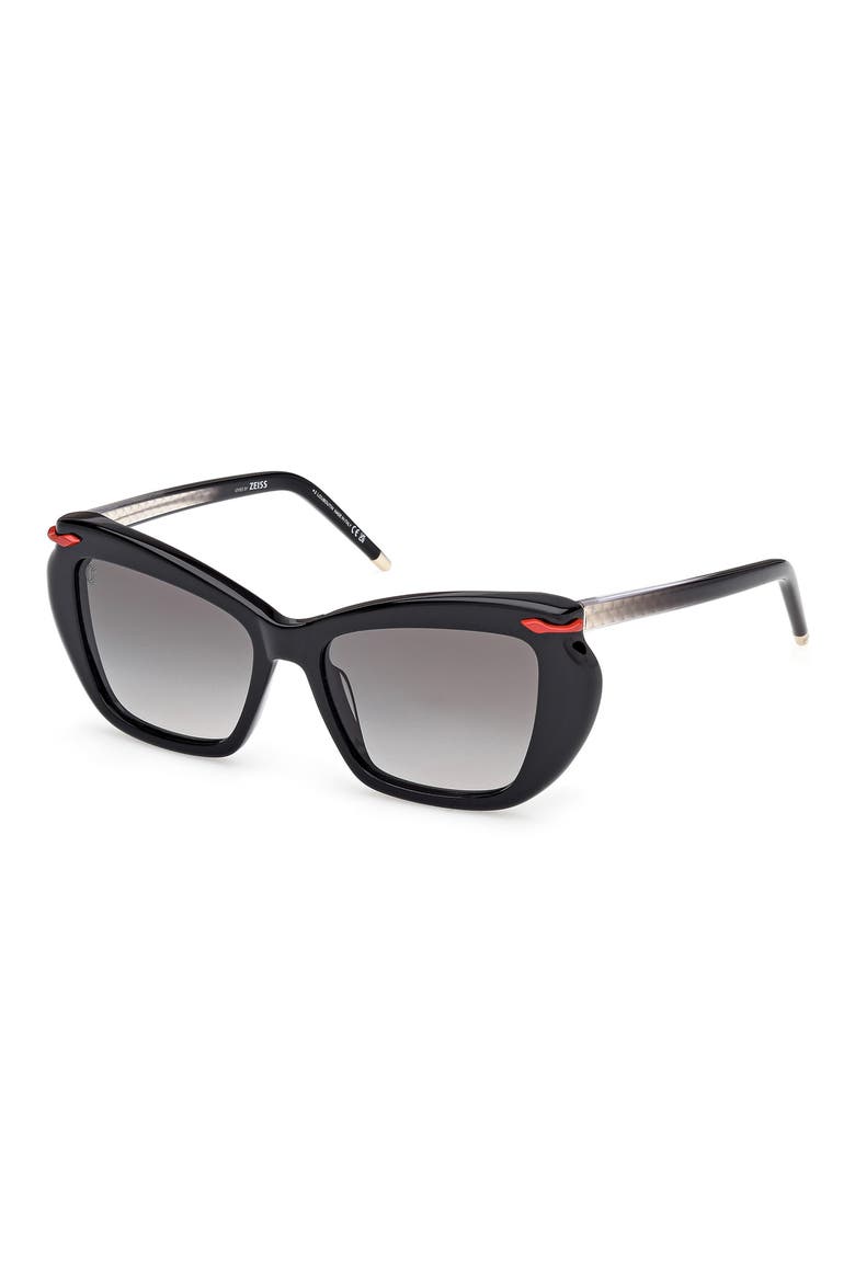 53mm Geometric Sunglasses, Alternate, color, BLACK GOLD / ZEISS SMOKE LENS