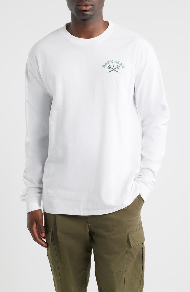 DARK SEAS Never Sleep Long Sleeve Graphic T-Shirt, Main, color, White