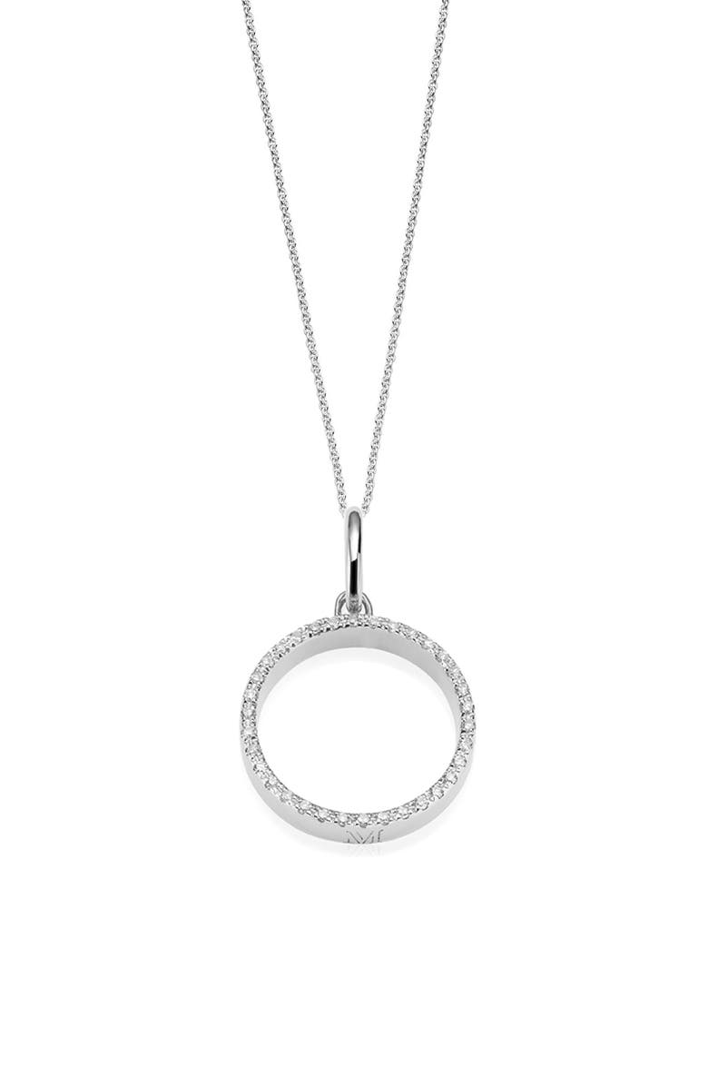 Monica Vinader Naida Open Circle Diamond Pendant Charm, Main, color,