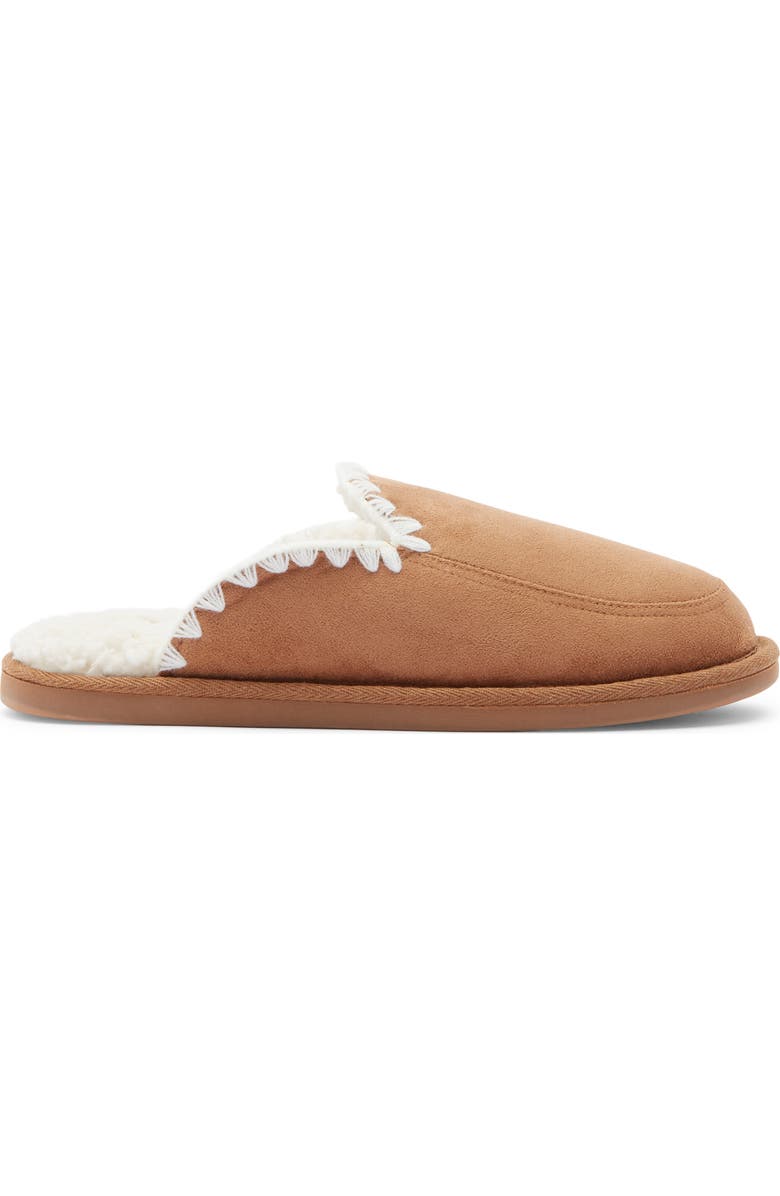 Rebecca Minkoff Blake Faux Shearling Lined Scuff Slipper, Alternate, color, Tan