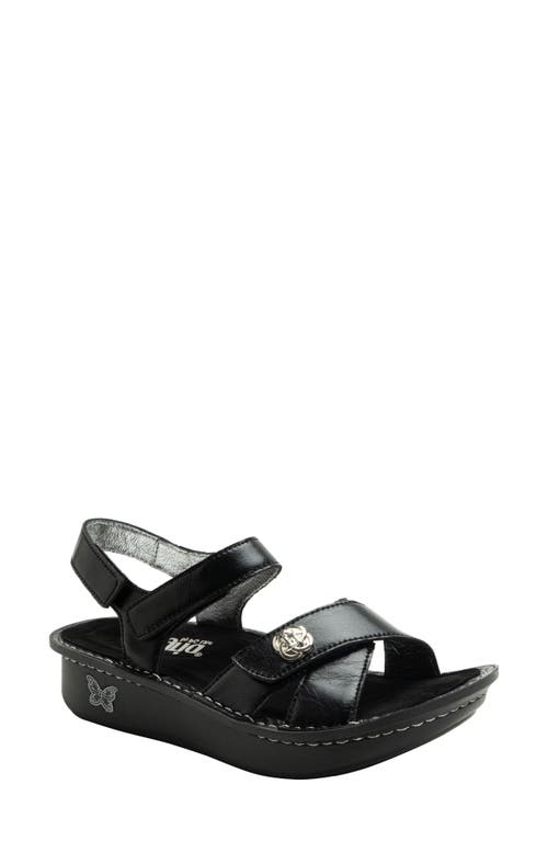 Alegria By Pg Lite Kelsi Spumoni Slingbac Platform Wedge Sandal In Black