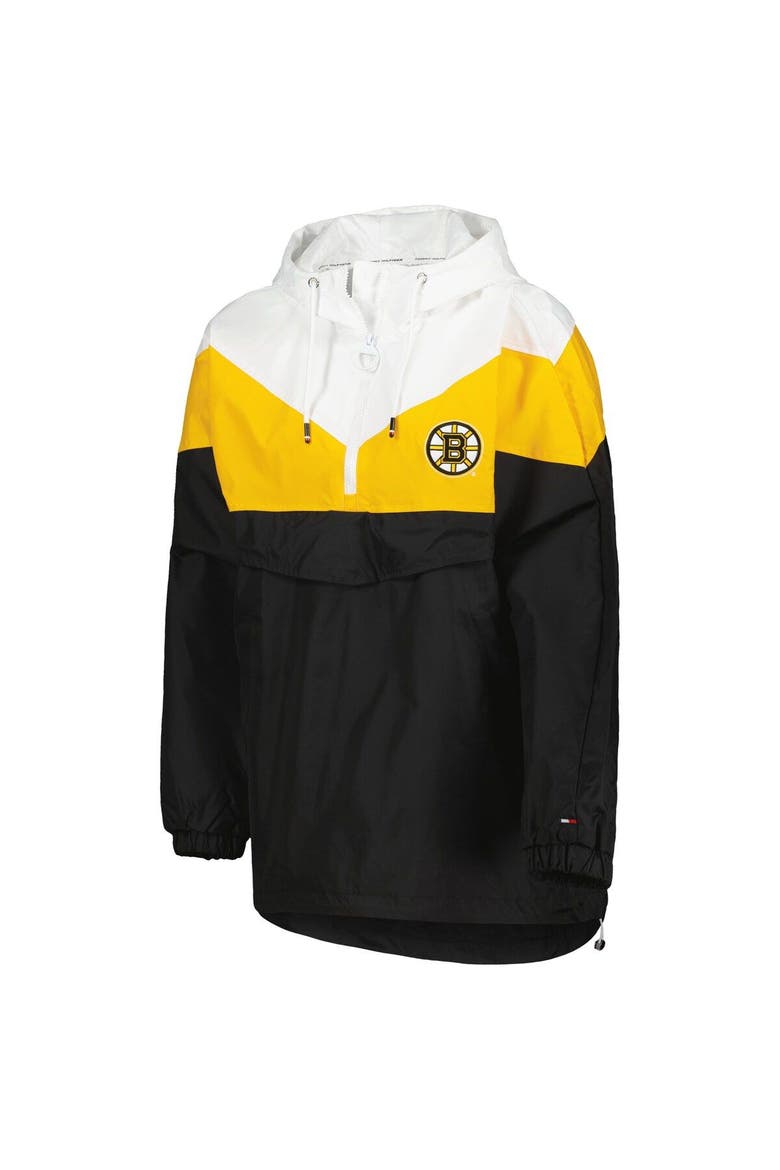 Women's Tommy Hilfiger Black/Gold Boston Bruins Staci Half-Zip Windbreaker Jacket, Alternate, color, Black