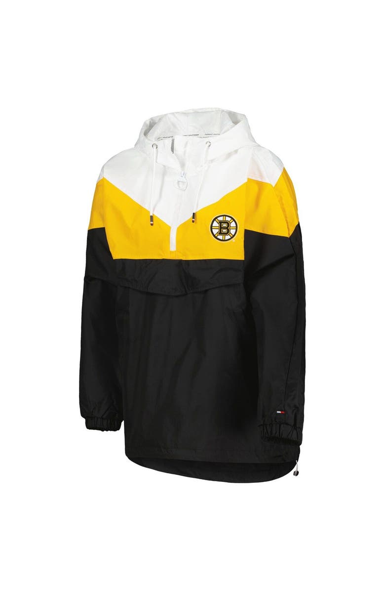 Tommy Hilfiger Women's Tommy Hilfiger Black/Gold Boston Bruins Staci Half-Zip Windbreaker Jacket, Alternate, color, Black