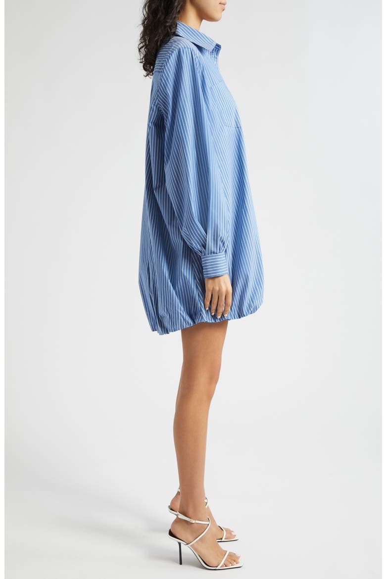 Sutton Stripe Balloon Hem Long Sleeve Shirtdress, Alternate, color, OXFORD BLUE/ CHAMOMILE