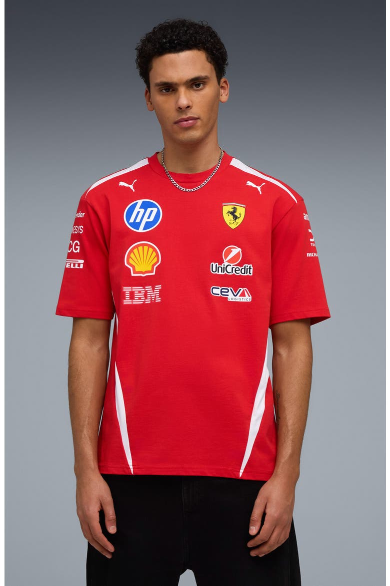 Scuderia Ferrari HP Replica Cotton T-Shirt, Alternate, color, PUMA RED
