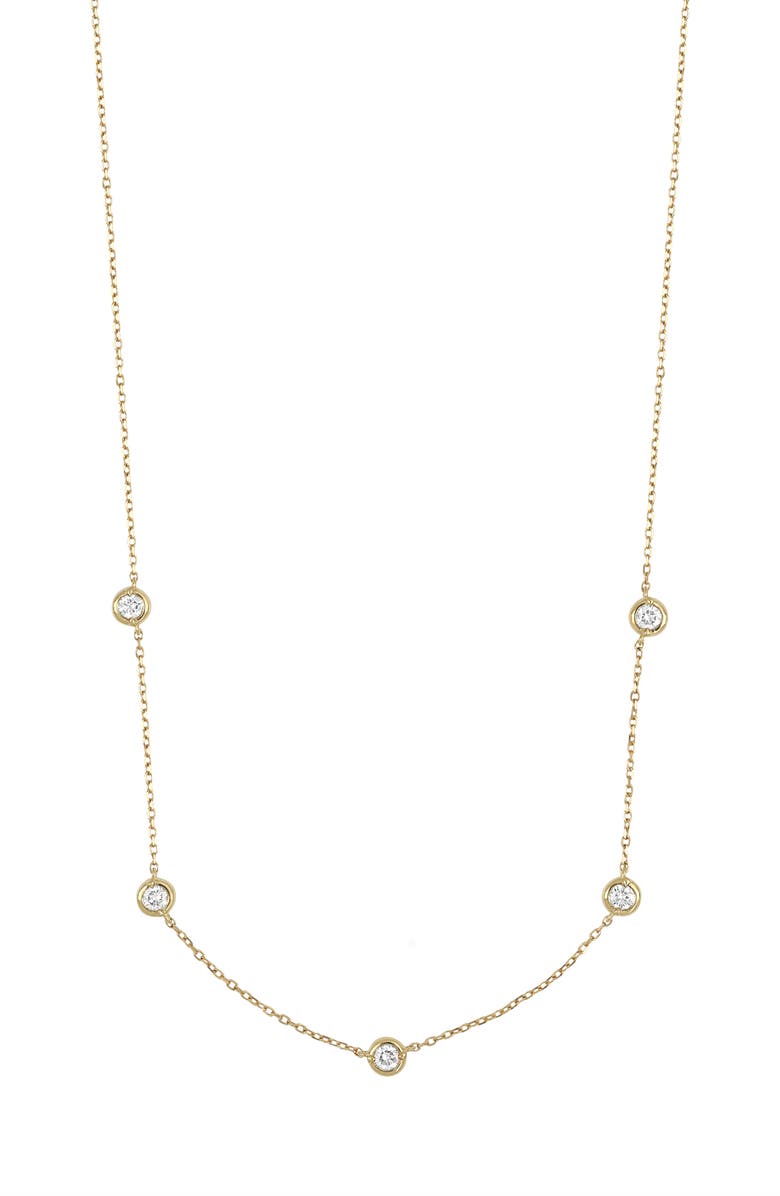 Bony Levy Monaco Diamond Station Necklace, Main, color, 18K Yellow Gold