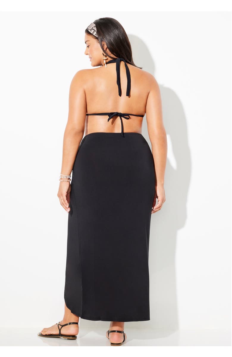 Swimsuits for All Pack & Go Wrinkle-Resistant Sarong Skirt Cover Up, Alternate, color, Black