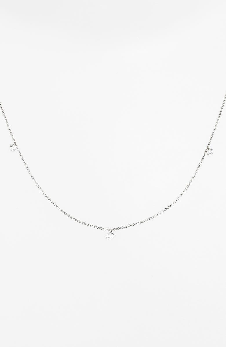 Bony Levy 'Floating Diamond' 3-Diamond Necklace, Alternate, color, White Gold