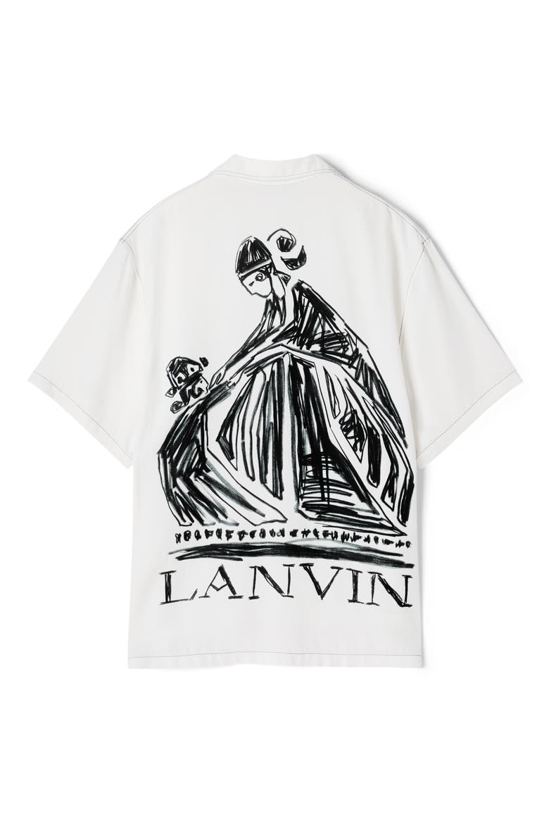 White Shirt With Mother And Daughter Print On The Back, Alternate, color, White