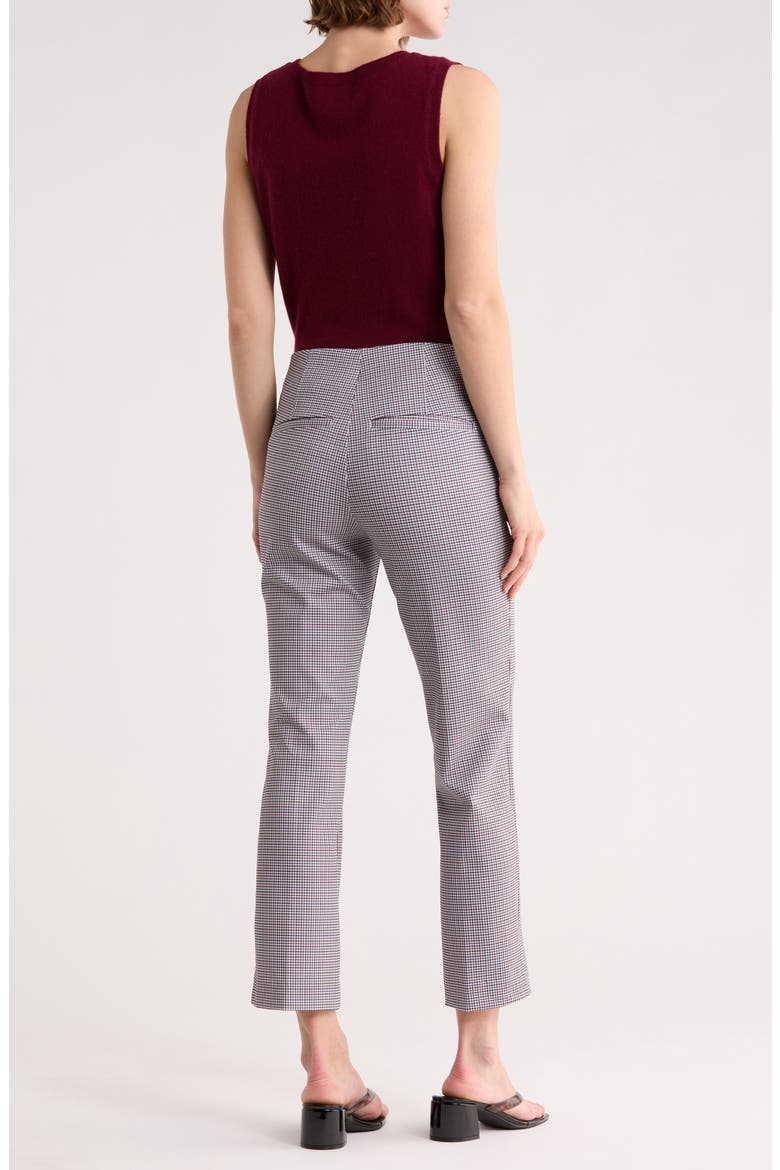 Mini Check Slim Straight Leg Pants, Alternate, color, RED/ GREY/ NAVY CHECK