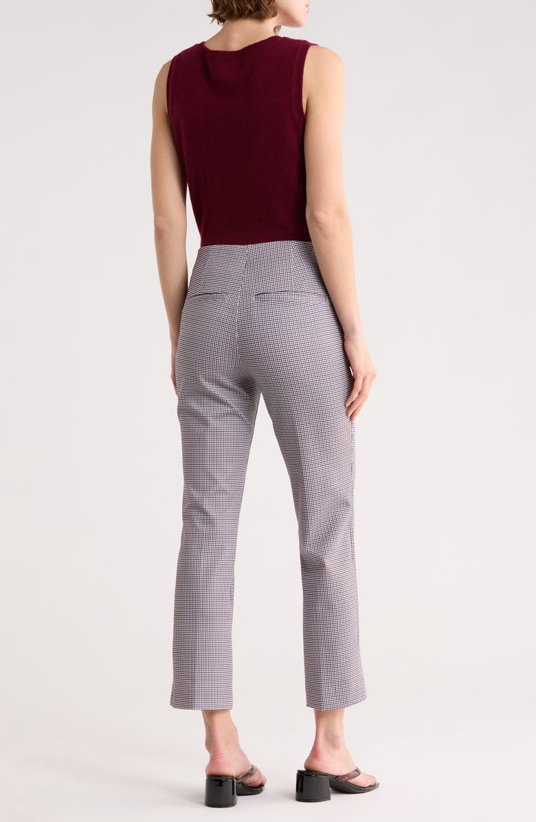 T Tahari Mini Check Slim Straight Leg Pants, Alternate, color, Red/ Grey/ Navy Check