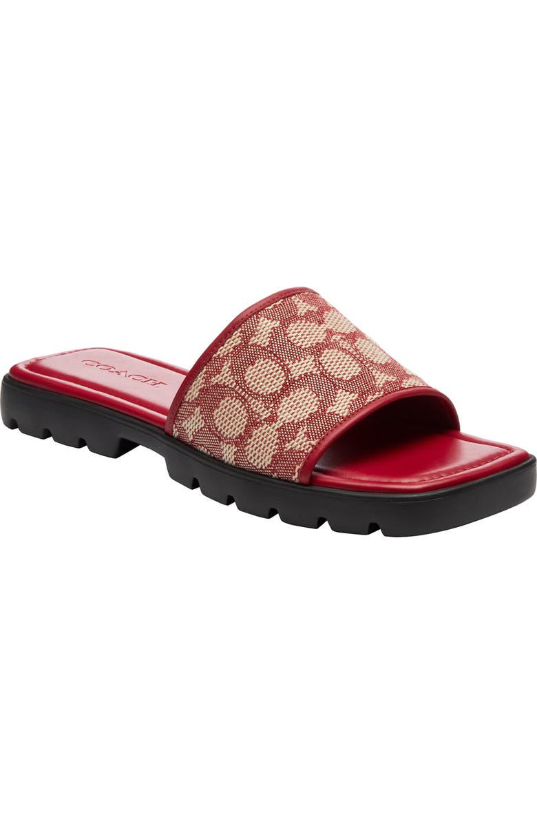 COACH Florence Signature Jacquard Slide Sandal, Main, color,