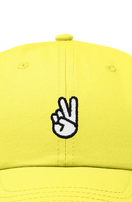 Dalix Peace Sign Embroidered Dad Hat In Yellow