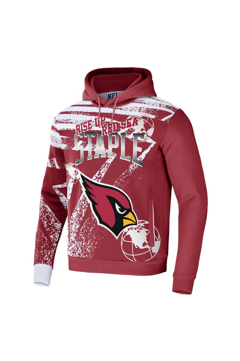 Men's NFL x Staple Cardinal Arizona Cardinals All Over Print Pullover Hoodie, Alternate, color, Cardinal