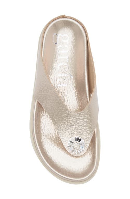 Pedro Garcia Duna Crystal Embellished Sandal In White Gold Cervo Lame Crystal