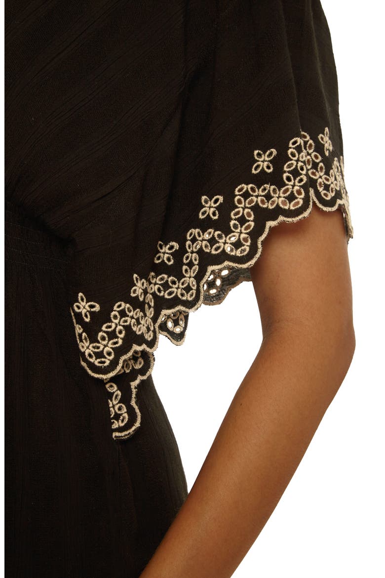 Barbados Eyelet Cover-Up Tunic, Alternate, color, BLACK/ TAN