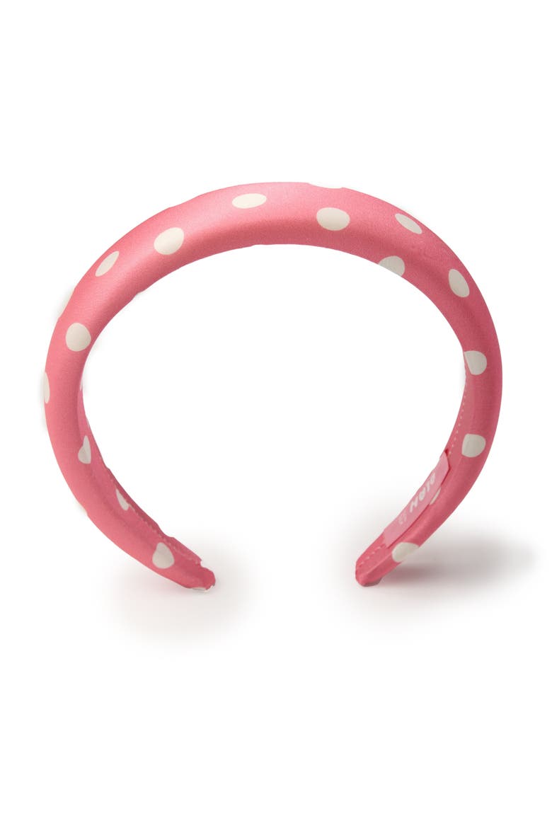 Polka Dot Silk Headband, Alternate, color, Pink