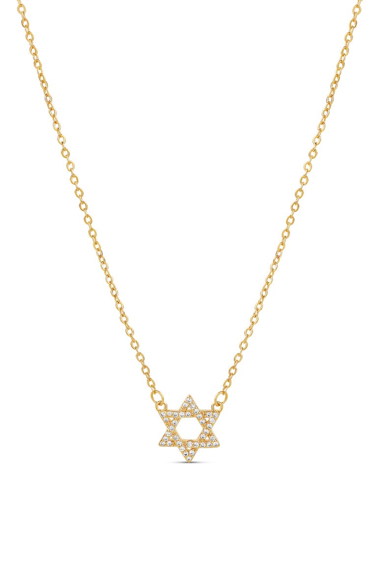 Pavé Cubic Zirconia Star of David Necklace, Main, color, GOLD