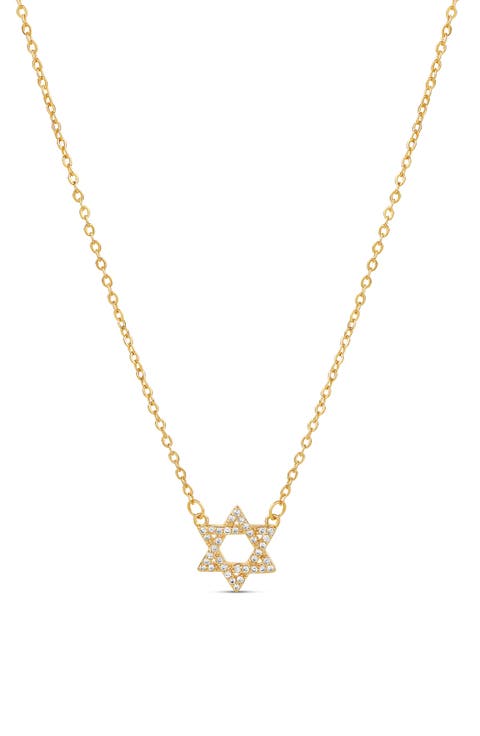 Pavé Cubic Zirconia Star of David Necklace