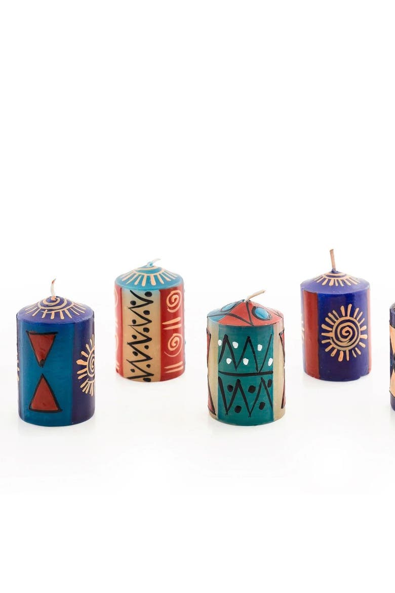 African Sky Painted Voltive Candles - Set of 6, Main, color, African Sky - 2"