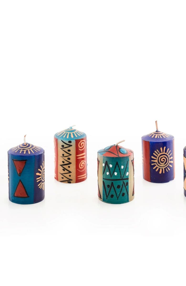 Thumbprint Artifacts African Sky Painted Voltive Candles - Set of 6, Main, color, African Sky - 2"