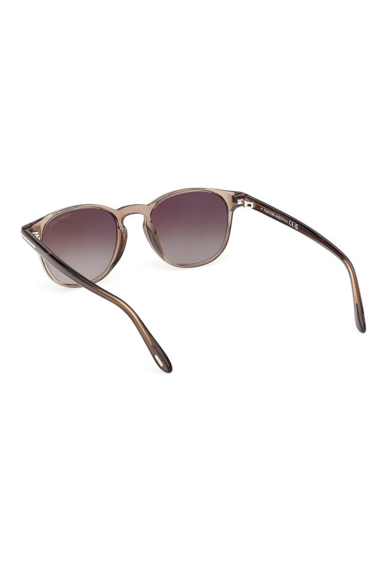 Holt 50mm Gradient Round Sunglasses, Alternate, color, BEIGE / SMOKE / GREEN LENS