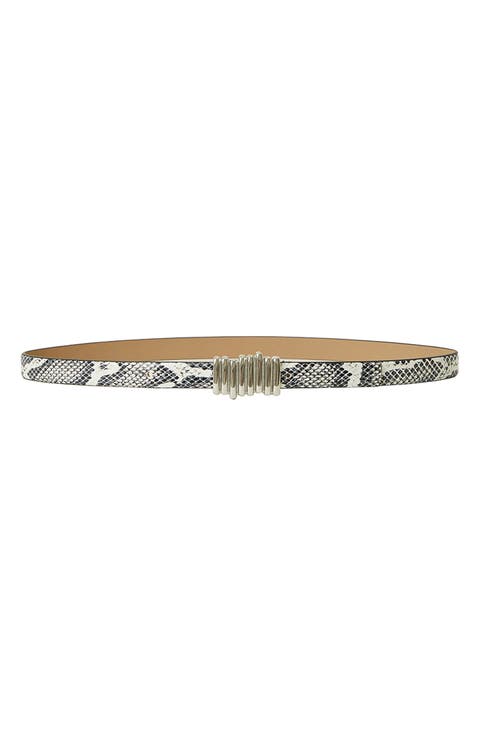 Vesna Mini Python Print Leather Belt