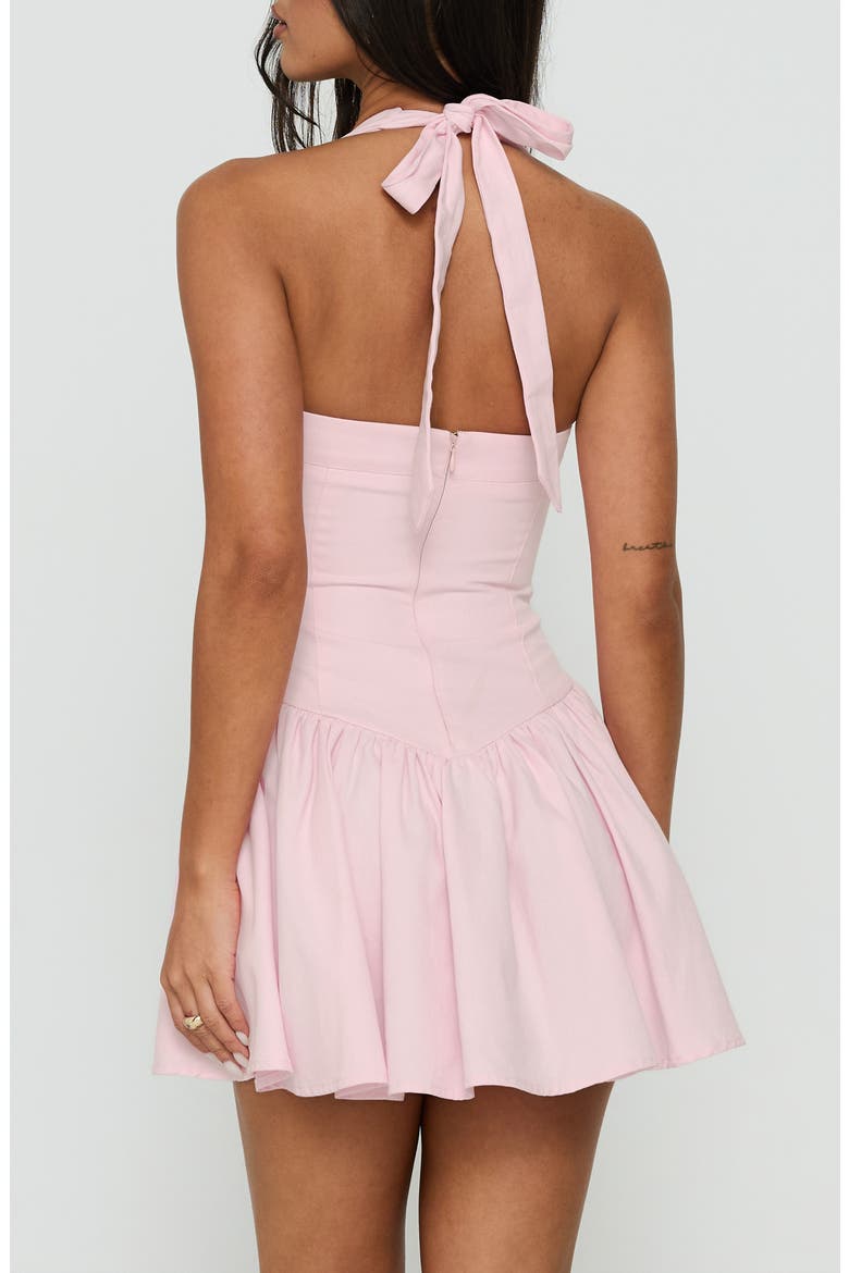 Esatora Halter Flare Minidress, Alternate, color, PINK