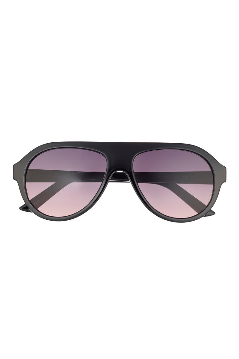 Lyla 56mm Gradient Aviator Sunglasses, Main, color, BLACK